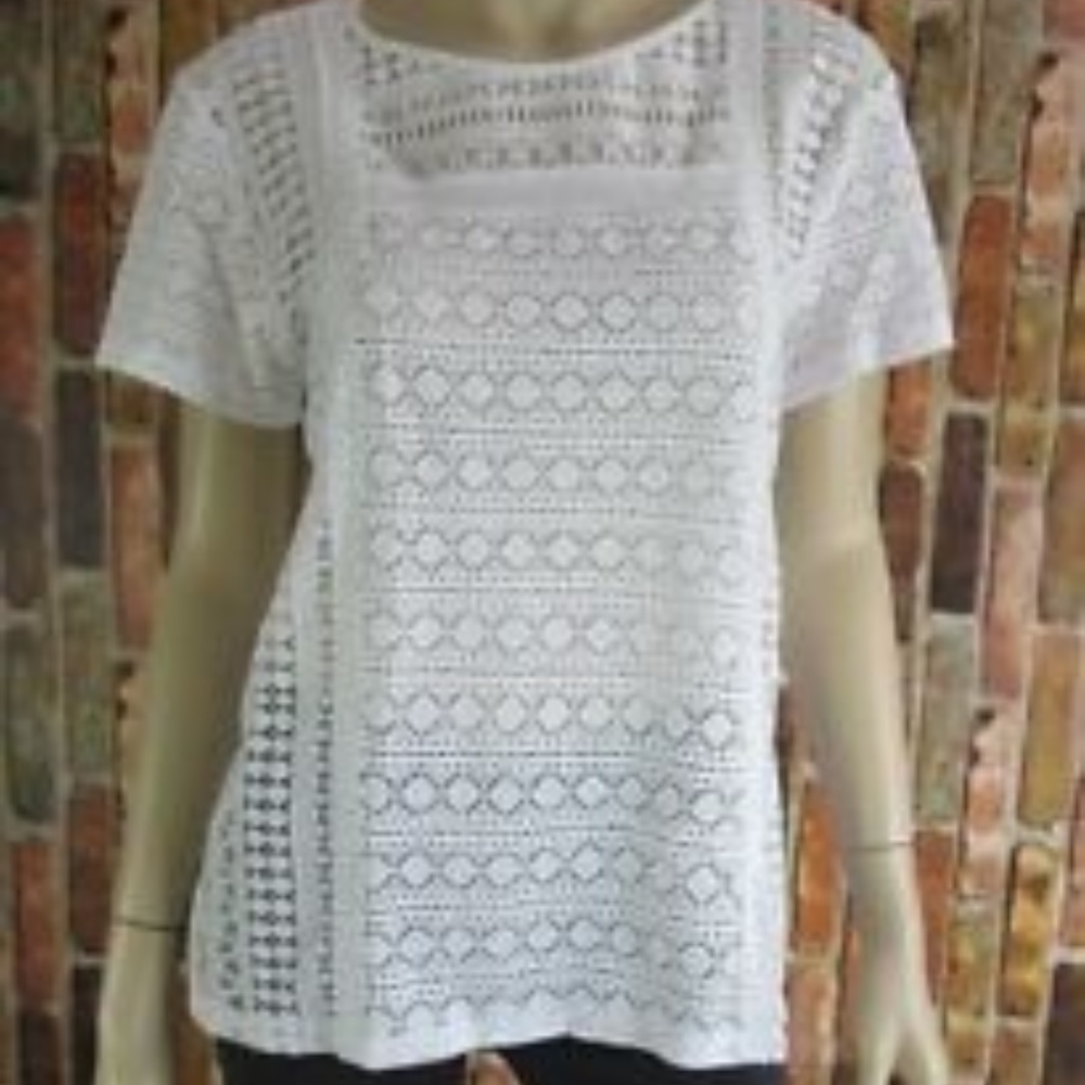 JOHN PAUL RICHARD White Cotton Blend Short Sleeve